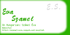 eva szamel business card