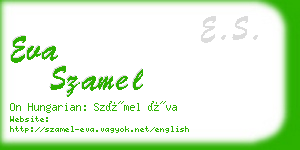 eva szamel business card